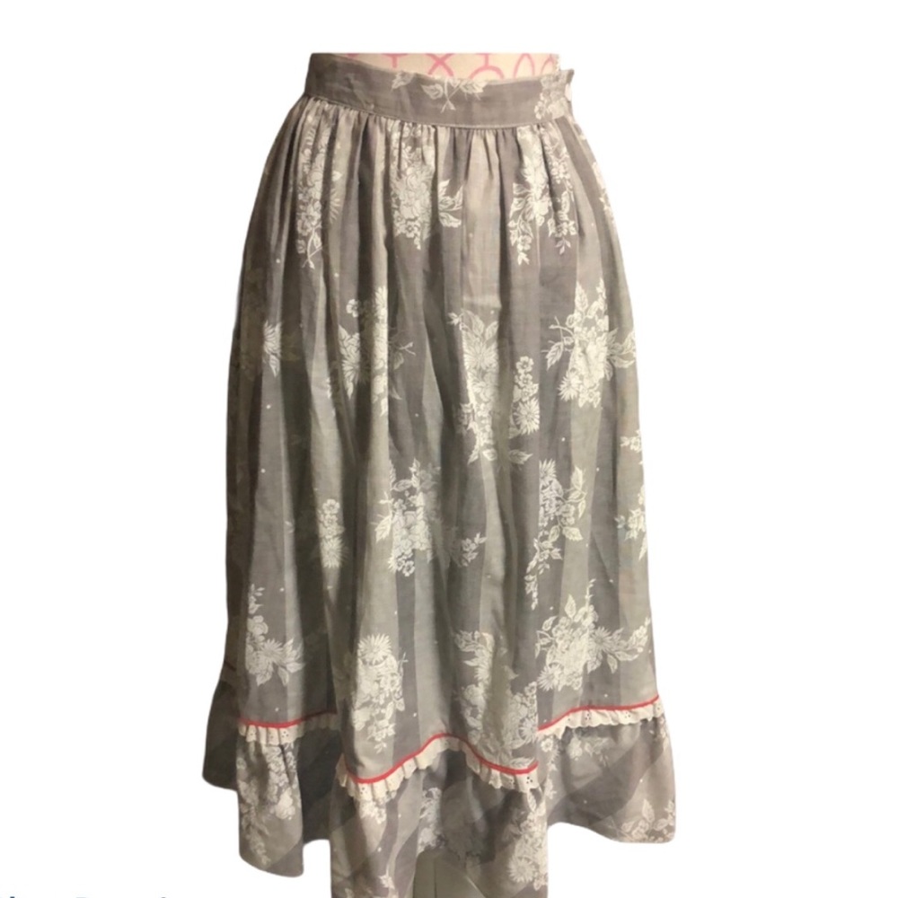 Lady DJ Vintage Cottagecore Eyelet Trim Skirt EUC